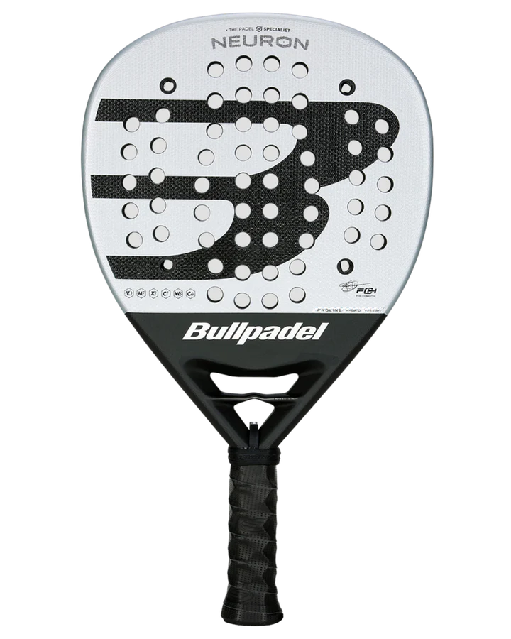 A image of the bullpadel padel racket neuron 2025 with a straight on view of the racket. 